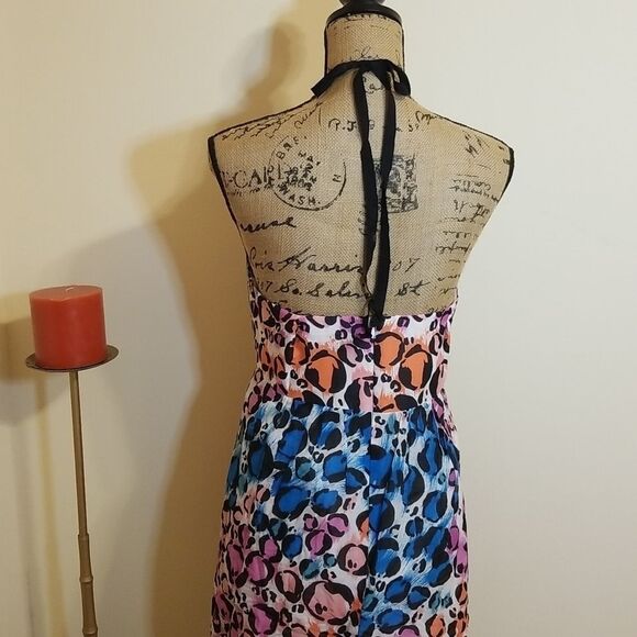 Trina Turk silk blend animal print halter style dress size 10 - Picture 4 of 9